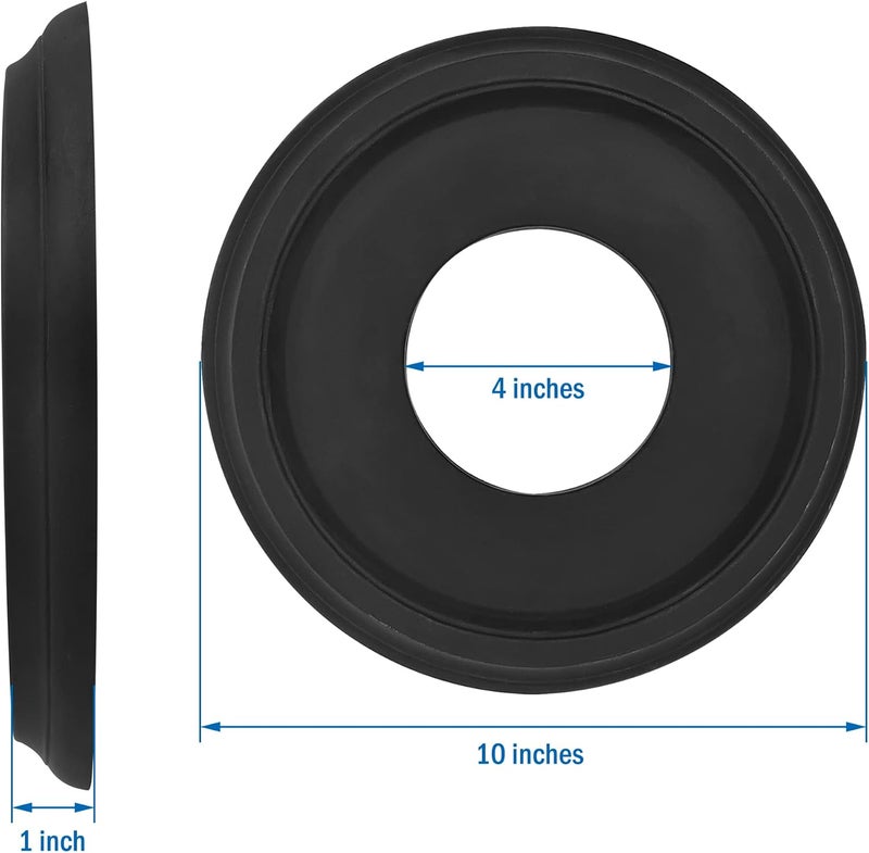 ECUDIS Molded PU Ceiling Medallion for Light Fixtures and Ceiling Fans, 10" OD x 4" ID, 2 Pack (Black) - Image 3